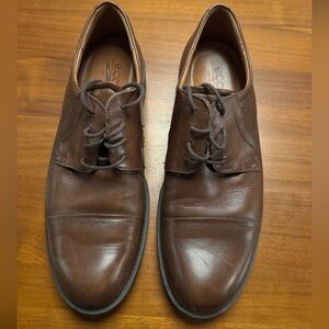 Ecco Men's Rich Brown Leather Oxfords